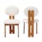 Baxton Studio Kacela Modern Japandi Cream Boucle Fabric and Walnut Brown Finished Wood 2-Piece Dining Chair Set 241-2PC-13433-ZORO - alternate 4